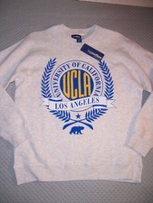 NWT Gear Big Cotton UCLA Bruins Pullover Men's Sweatshirt Logo Gray Fleece L