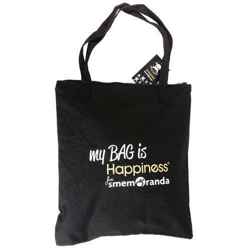 Borsa Shopper Grande HAPPINESS FOR SMEMORANDA di Tessuto Nero in 5 Varianti  | eBay