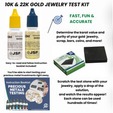 Gold Testing Kit 10k 22k 24k Solution Acid with Scratch Stone Test Detector Oro