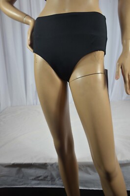 NWT MSRV $54 Athleta Size S Black High Waist Bikini Swim Swimsuit Bottom #660437