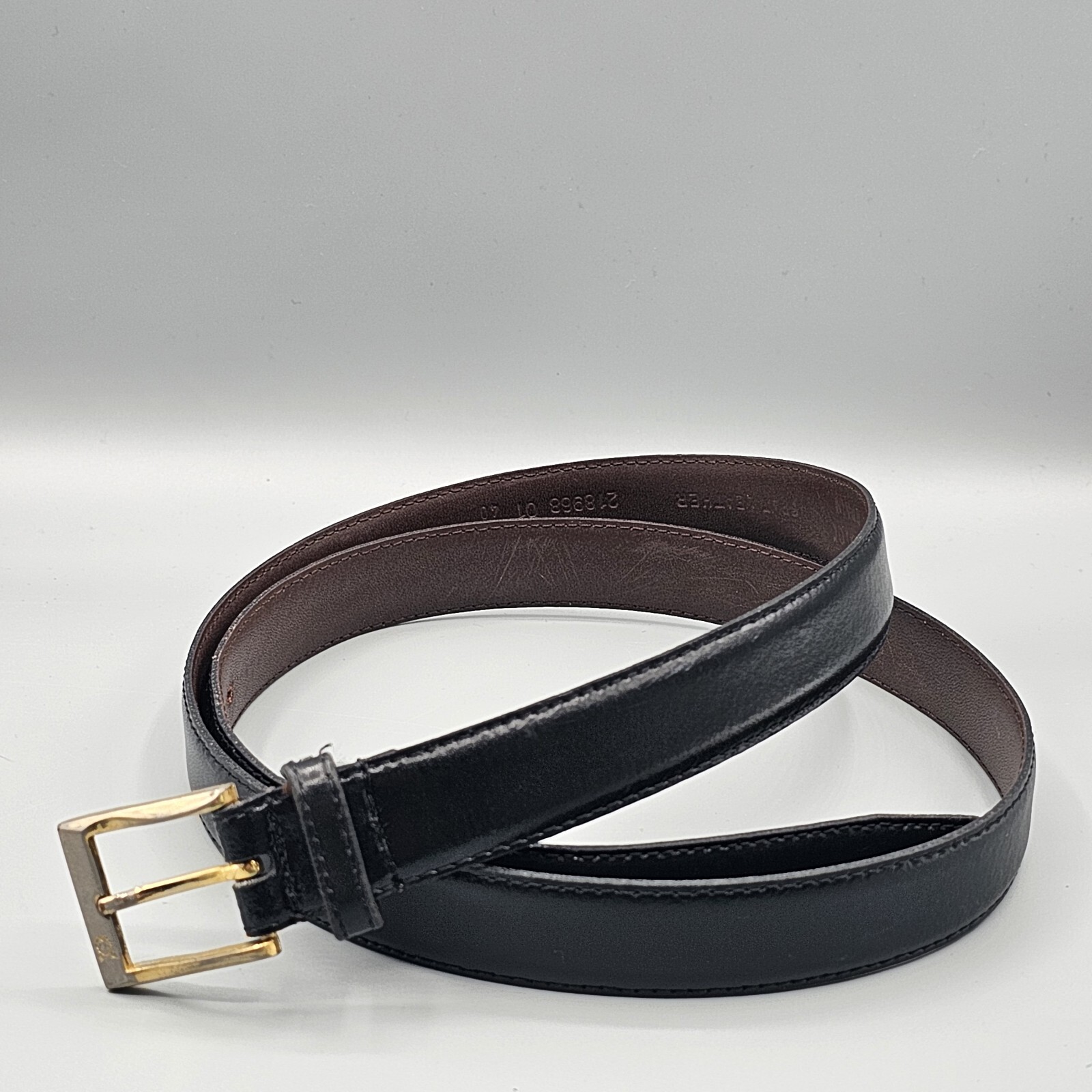 Christian Dior Mens Belt Sz 40 Black Split Leather Ho… Gem