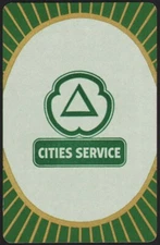 Vintage single playing card CITIES SERVICE gasoline motor oil with triangle logo