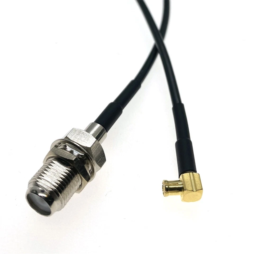 F female jack to MCX male right angle RF Antenna Coaxial Cable RG174 - Image 2 of 4