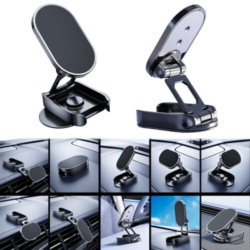 Magnetic Car Phone Holder Rotatable Folding GPS Support for Dashboard (Black) - Zdjęcie 5 z 12