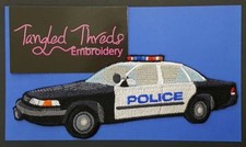 Police Car Embroidered Patch 6.8"x 2.5"