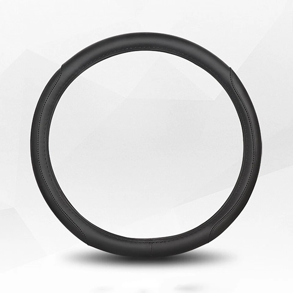Cubiertas de volante de coche de 15" de diámetro de cuero genuino para Mercedes-Benz negro Foto 3 de 4