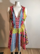 Asos Curve Midi Flair Sz 14/16 Dress Sleeveless Floral Bright Full Cottage Core