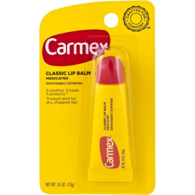 Carmex Classic Lip Balm Squeeze Tube 0.35oz each Pack of 12 Tubes