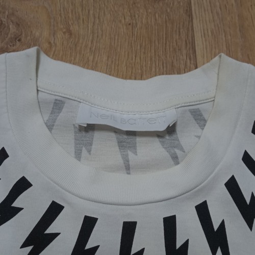 Camiseta Neil Barrett Thunderbolt SS 20 Negra Blanca Calce Ajustado Talla S - Imagen 13 de 14