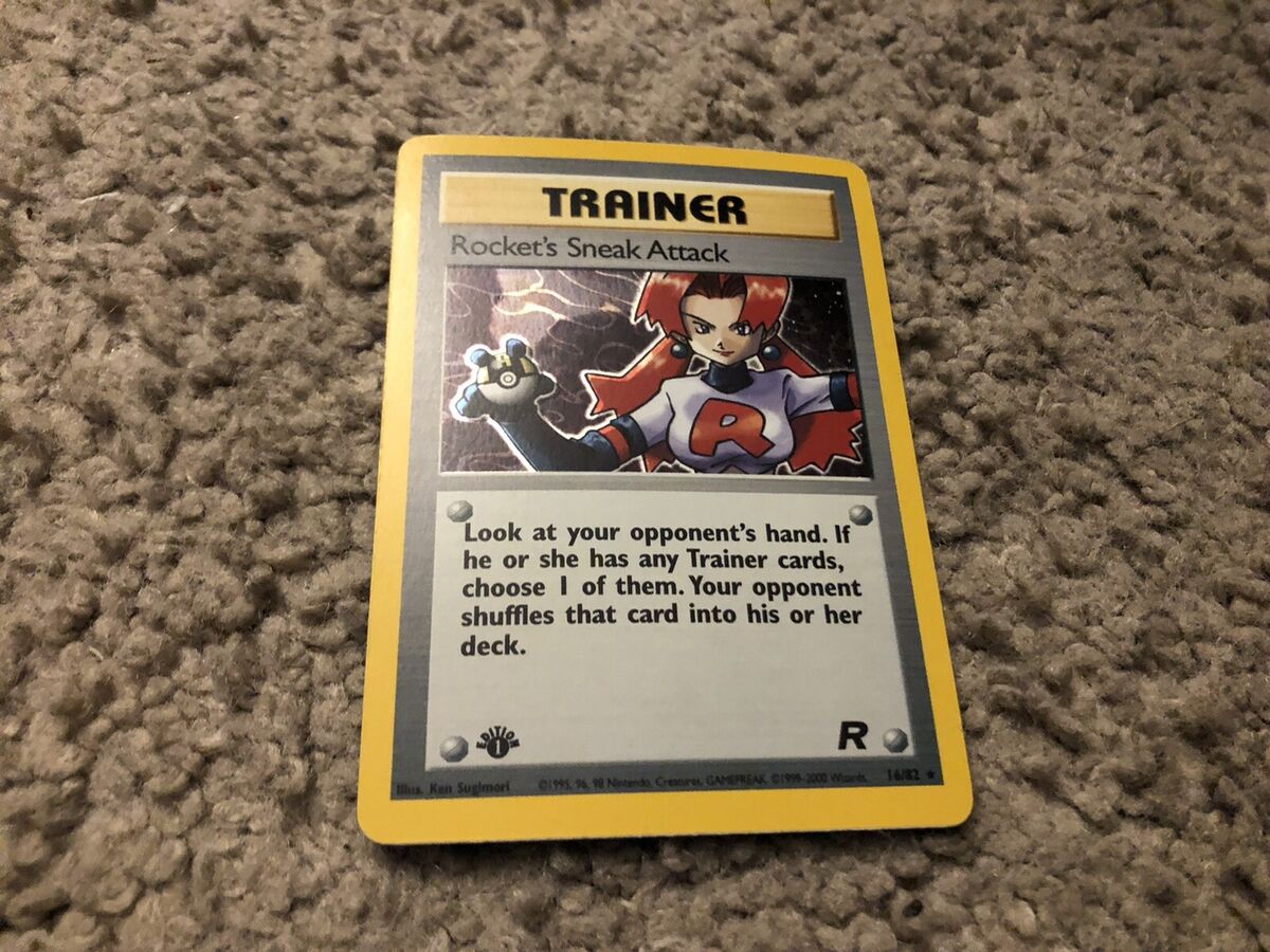 ROCKET'S SNEAK ATTACK TRAINER TEAM ROCKET 1ST EDITION ROCKET'S SNEAK ATTACK TRAINER TEAM ROCKET 1ST EDITION