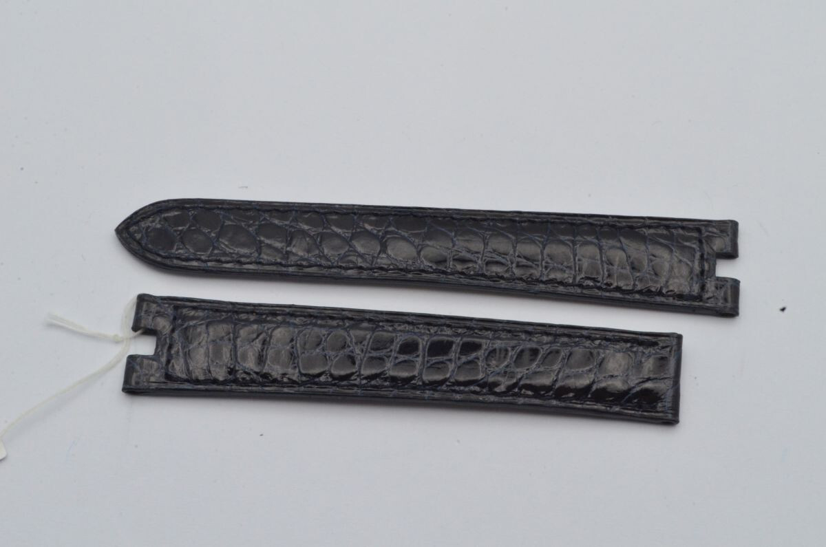 Cartier Black Leather Bracelet 16-14mm with Fold-Over Clasp