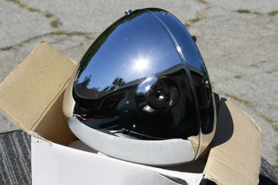 Faro Café Estilo Lucas 7" Bullet CROMO Vintage Sidemount Completo 12v/6v Foto 2 de 4