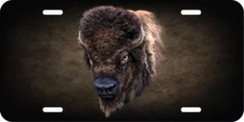 Buffalo Bison Head Wild Life Forest Bull Aluminum Car Vanity Plate Tag (LP674)