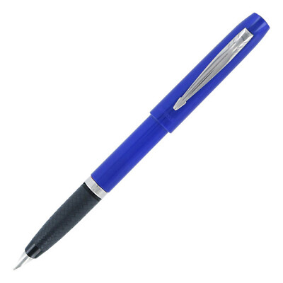 #ad Parker Reflex Comfort Grip Blue Barrel Medium Point Fountain Pen $15.00