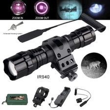 940nm IR Flashlight illuminator Infrared Light Night Vision Zoom LED Hunting US
