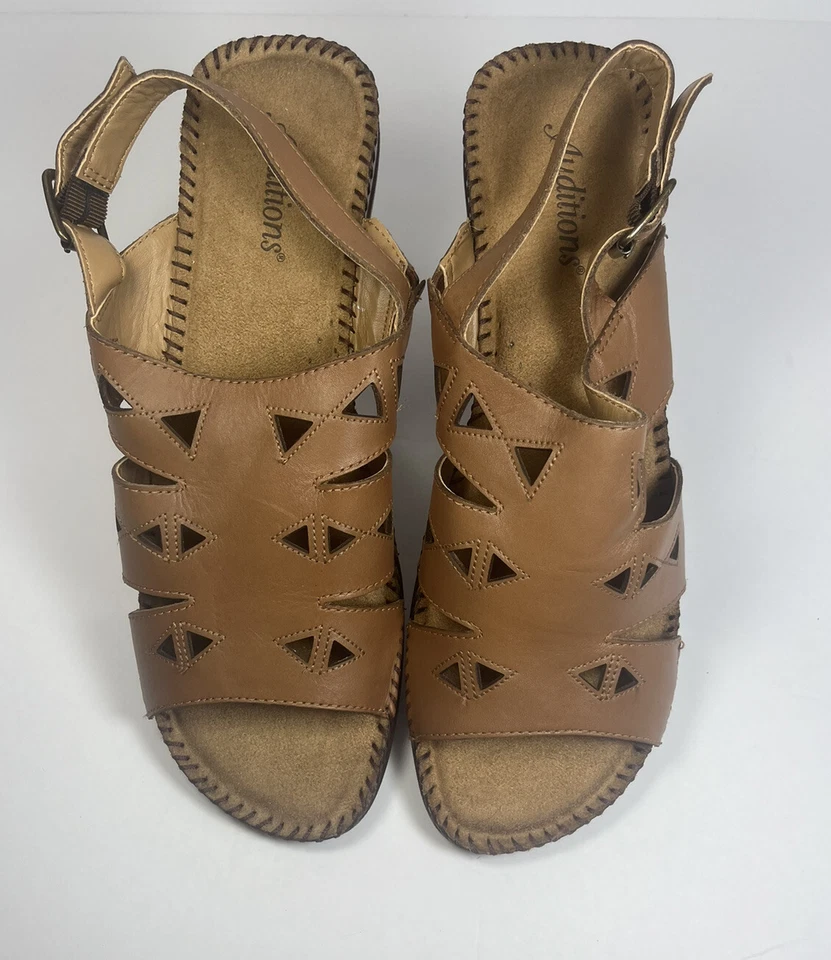 Auditions Womens Megan Brown Slingback Sandals Shoes 10N 1082965. New - Image 3 of 4