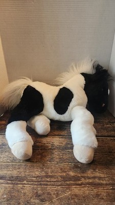 Animal Alley Pinto Paint Horse Plush Black White Floppy Pony Toys R US
