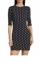 Alice + Olivia Women's Delora Minidress Polka Dot Black White SZ 4 NWT MSRP $395
