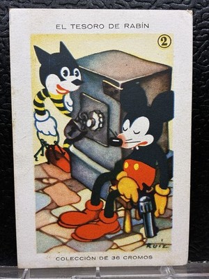 1930 s Mickey Mouse ? Card #2 TESORO De RABIN Chocolate Amatller Spain