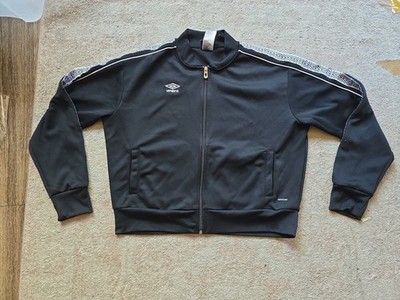 Umbro Premier Track Jacket Mens XL Black Diamond Taping Full Zip