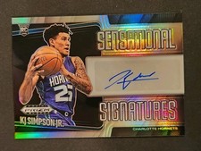 2024-25 Prizm Black KJ Simpson Jr RC #SS-KJS Sensational Signatures Silver Auto 