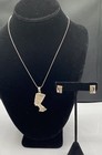 Sterling Silver Earrings & Pendant Necklace Bundle 2pcs. 15.1g — photo 1