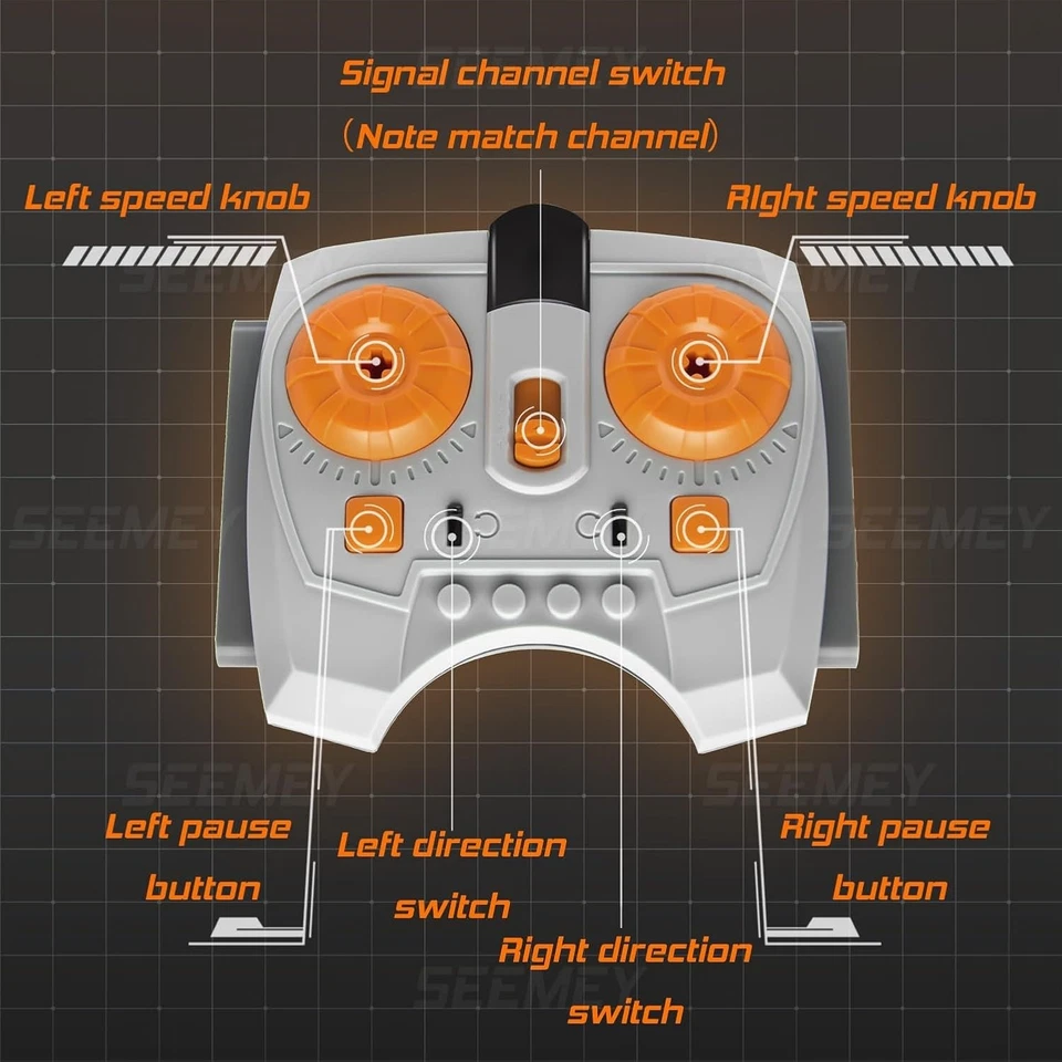 9Pcs Power Functions Technic Motor Remote Receiver Battery Box Fit For Lego - Image 2 of 4