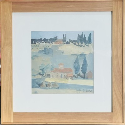 TUSCAN LANDSCAPE  1 in a Series Of 4 WATERCOLOR ARTIST BY MICHAEL GRAVES '83