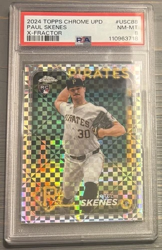 Paul Skenes 2024 Toppps Chrome Update RC X-Fractor PSA 8 Near Mint/Mint Pirates