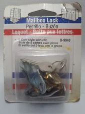 Prime-Line Mailbox Lock U-9940 5 Cam Clip Style Replacement Lock with Keys New