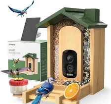 Smart Bird Feeder with Camera 2.4G WiFi Solar Camera Live Bird Watching