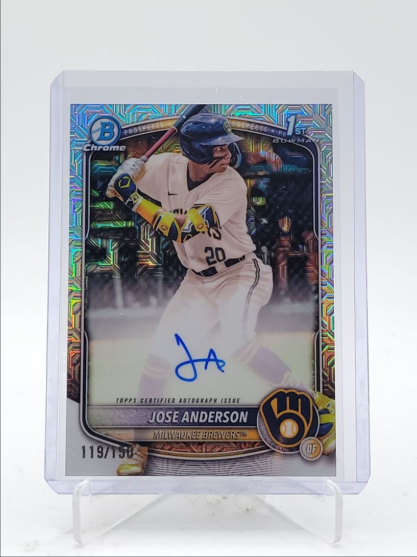 JOSE ANDERSON 2025 BOWMAN CHROME 1ST AUTOGRAPH CHOICE HTA AUTO /150 Q3967