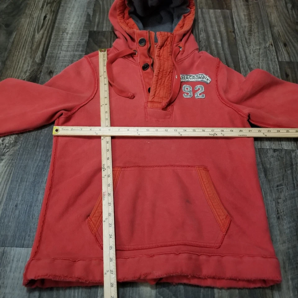 Sudadera con Capucha Abercrombie & Fitch Cremallera Para Hombre Mediana Pesada Envejecida Y2K De Colección Músculo Foto 4 de 4