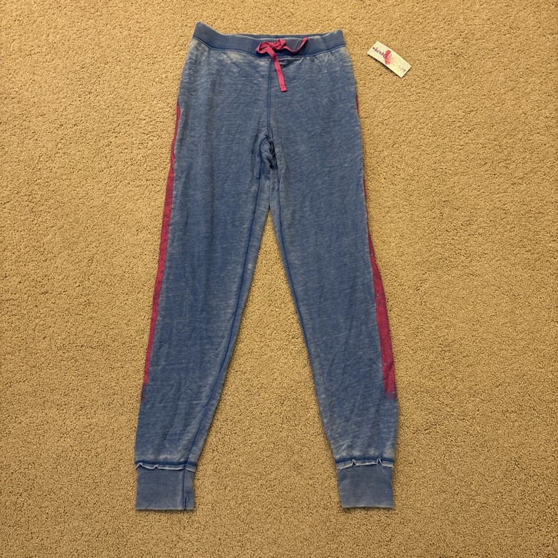 DEREK HEART New Youth Teen Girls L 14 Blue W/Pink Side Stripe Jogger Pants NWT