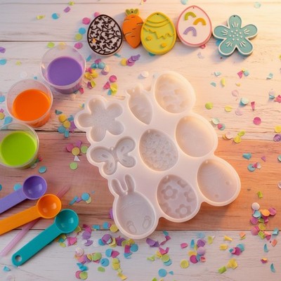 Bunny Egg Flower Candle Silicone Mould Easy to Clean Candle Soap Making Tools