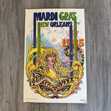 Vintage 1985 Mardi Gras New Orleans Exxon Retailer Poster Giacona Graphics