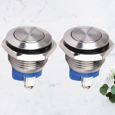 2Pcs 16mm Waterproof Momentary Push Button Switch for Boat Car Doorbell