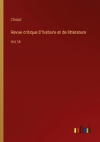 Revue Critique D'histoire Et De LittéRature Chuqut