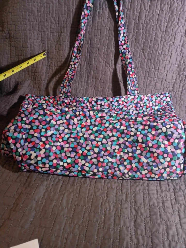 Kate Spade Confetti On Purpose Nylon Tote Bag Bow Travel Preppy Polka Dot - Image 2 of 4