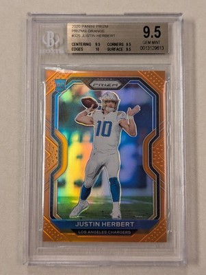 2020 Panini Prizm Orange Refractor Justin Herbert /249 RC Rookie #325 BGS 9.5