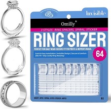 Ring Sizer Adjuster for Loose Rings, 64-Piece Set with 3 Types Spiral Coils, Ri
