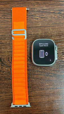 Apple Watch Ultra 49mm Titanium Case with Orange Alpine Loop - Great Condition