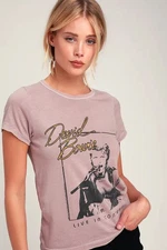 Junk Food David Bowie Tour Mauve Purple Tee Women’s LuLus Size XS