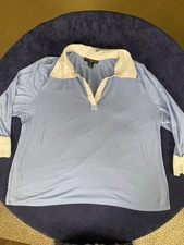 Venezia Womens Size 26/28 Light Blue Collared Pullover Top