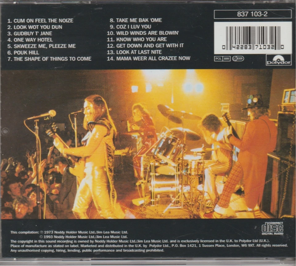 SLADE " SLADEST " CD 14 titres (EX / MINT) - Photo 2/2