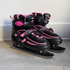 Lake Placid Summit Youth Recreational Ice Skates Adjustable 5-8 Pink/black