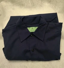 Men's Uniform Work Shirt Red Kap Size S-Reg Navy Blue Button Up Long Sleeve