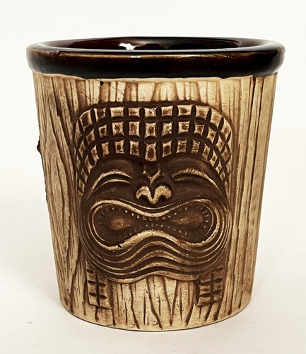 VTG 3 FACES BROWN TIKI MASK PLANTER BUCKET MUG CUP ISLANDS PHOENIX AZ OMC JAPAN - Picture 7 of 14