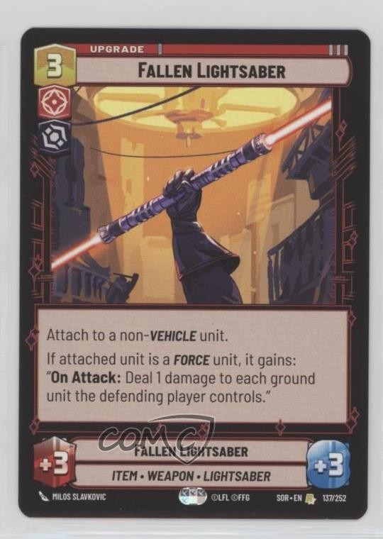 2024 Star Wars Unlimited - Spark of Rebellion SOR Foil Fallen Lightsaber #137