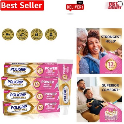 Precision Nozzle Denture Adhesive Cream - 4 Tubes of Power Max Hold Comfort